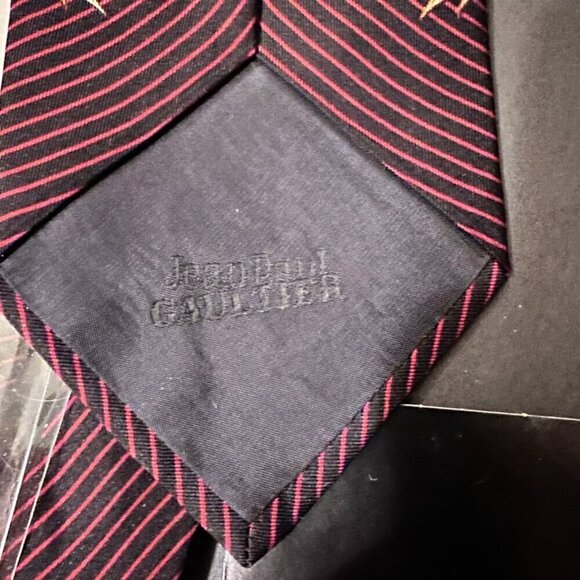 Jean Paul Gaultier Absolut Sweden Silk NWT Tie RARE Maroon Red Neckwear Baroque - Picture 6 of 10